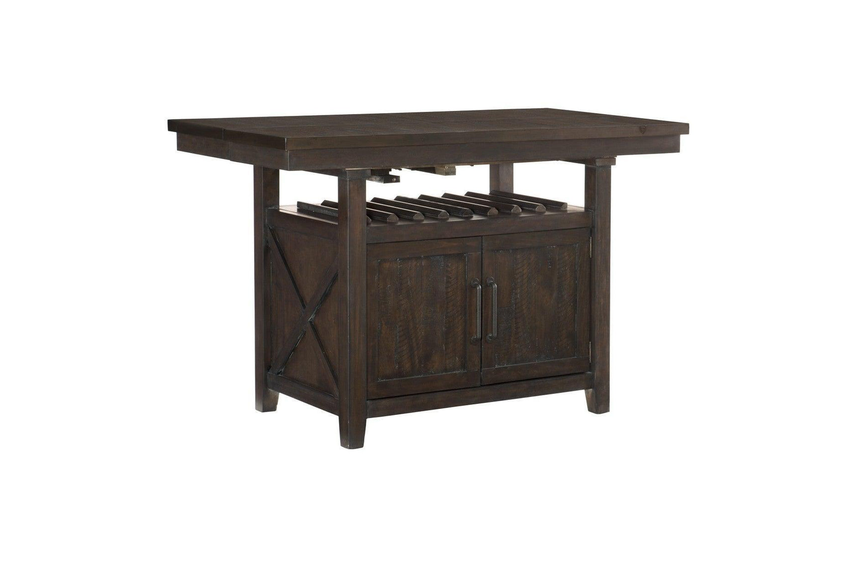 Oxton Rustic Contemporary Solid Wood Fabric Upholstered Storage Counter Height Dining Room Set - Ella Furniture