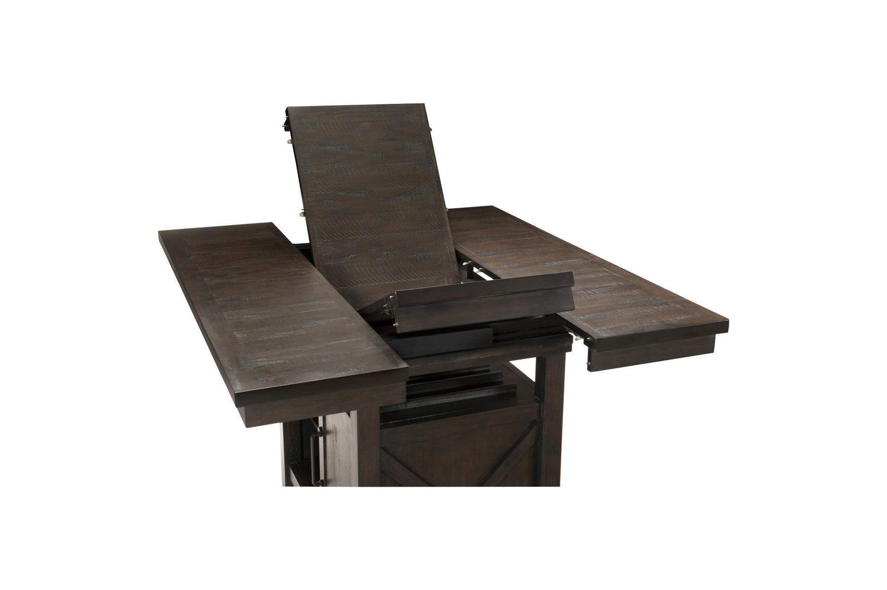 Oxton Rustic Contemporary Solid Wood Fabric Upholstered Storage Counter Height Dining Room Set - Ella Furniture