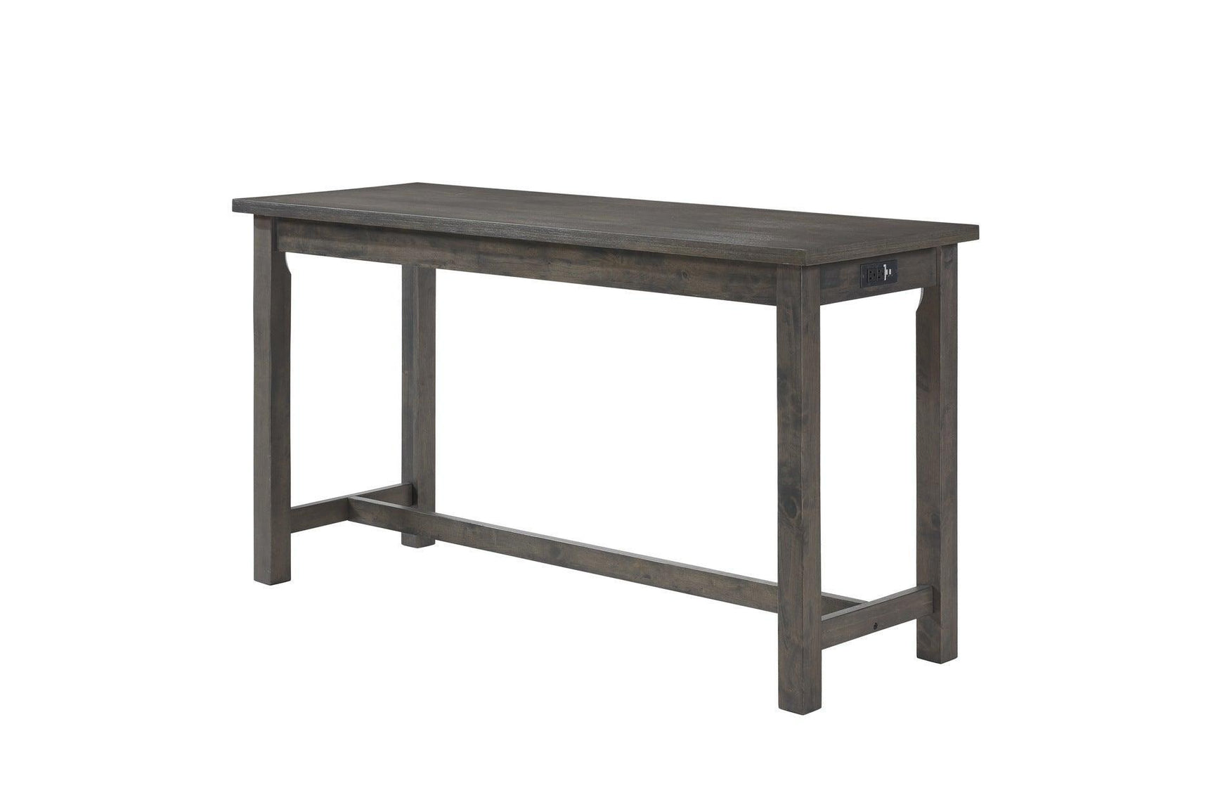 Connected Gray Wood And Metal Fabric Upholstery Seat Rectangular Counter Height Dining Room Set - Ella Furniture