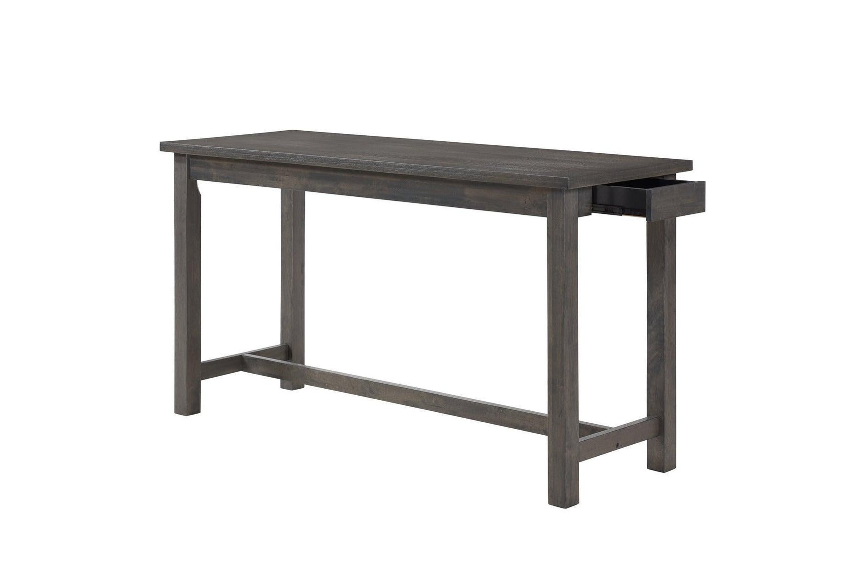 Connected Gray Wood And Metal Fabric Upholstery Seat Rectangular Counter Height Dining Room Set - Ella Furniture