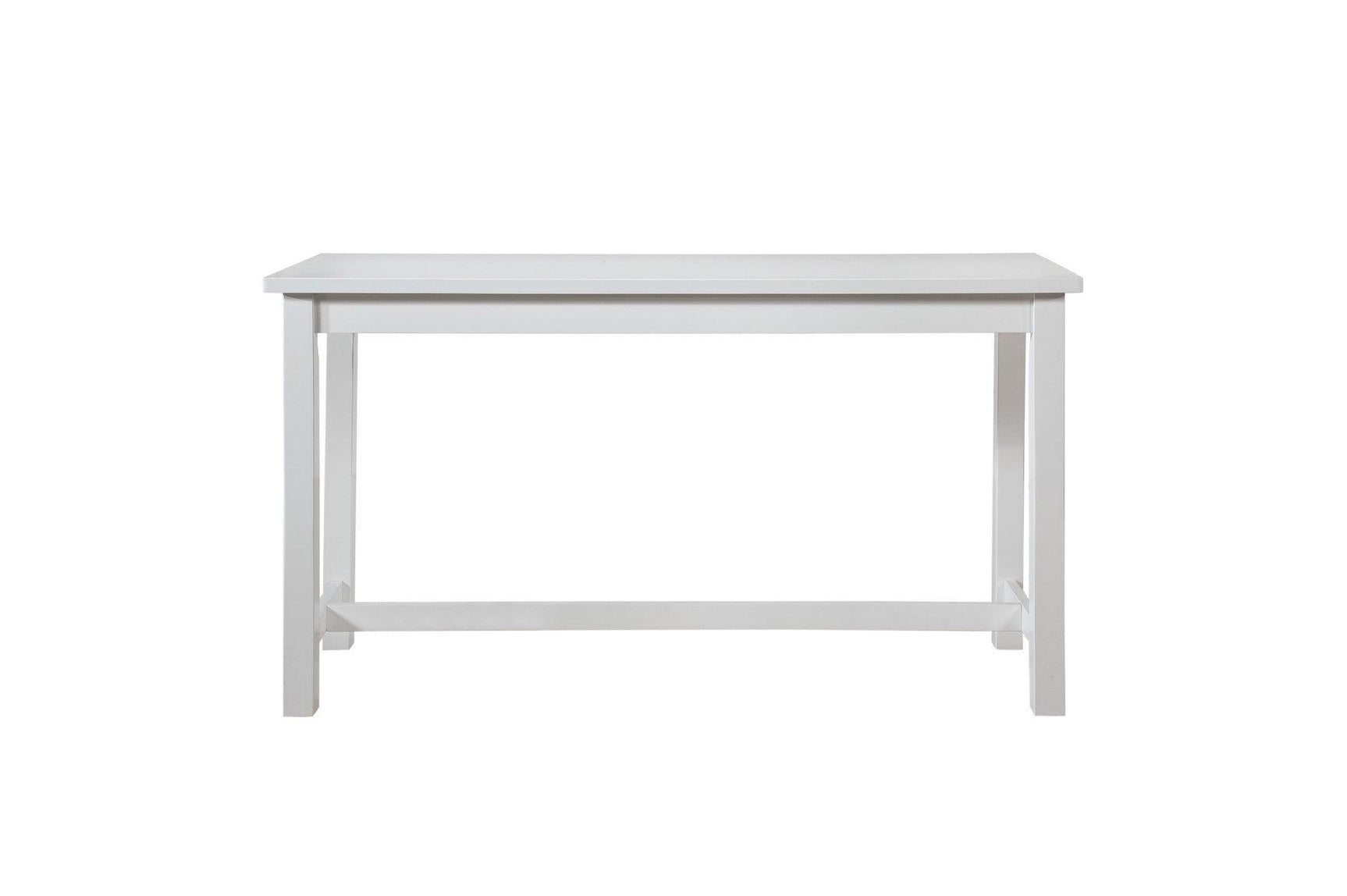 Connected White Wood And Metal Fabric Upholstery Seat Rectangular Counter Height Dining Room Set - Ella Furniture