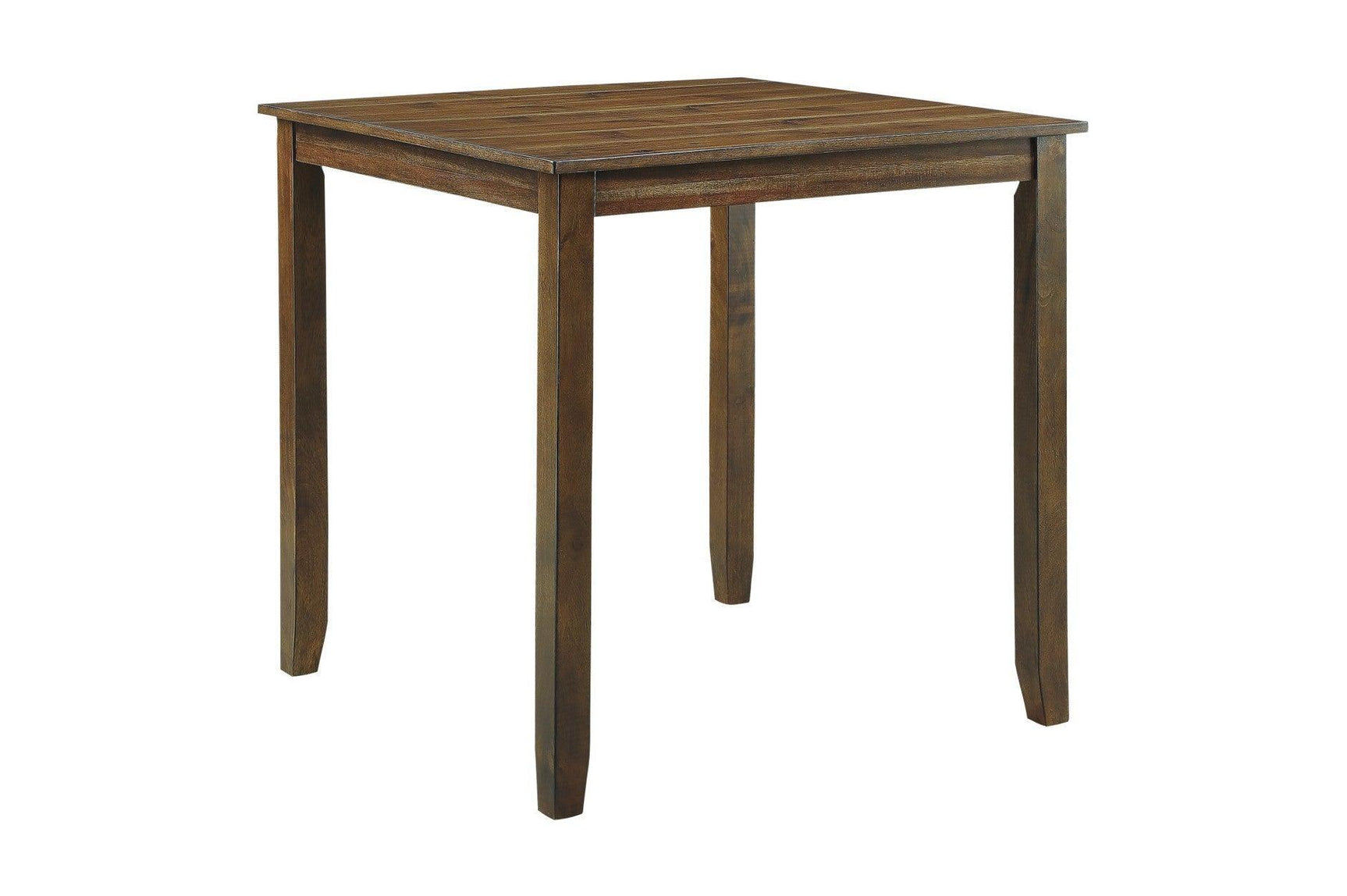 Weston Brown Rustic Modern Acacia Veneer Faux Leather Seat Square Counter Height Dining Room Set - Ella Furniture