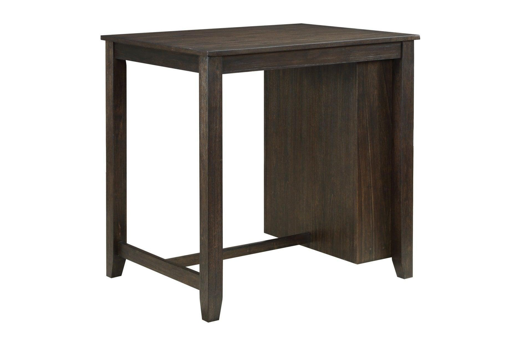 Daye Dark Brown Solid Wood Fabric Upholstery Rectangular Storage Counter Height Dining Room Set - Ella Furniture