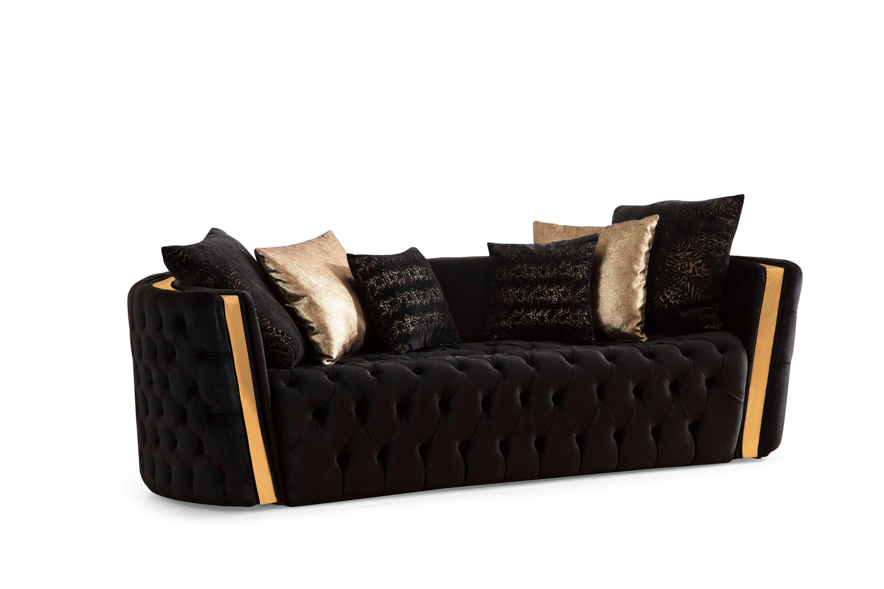 Sofia Black Velvet Sofa & Loveseat - Ella Furniture