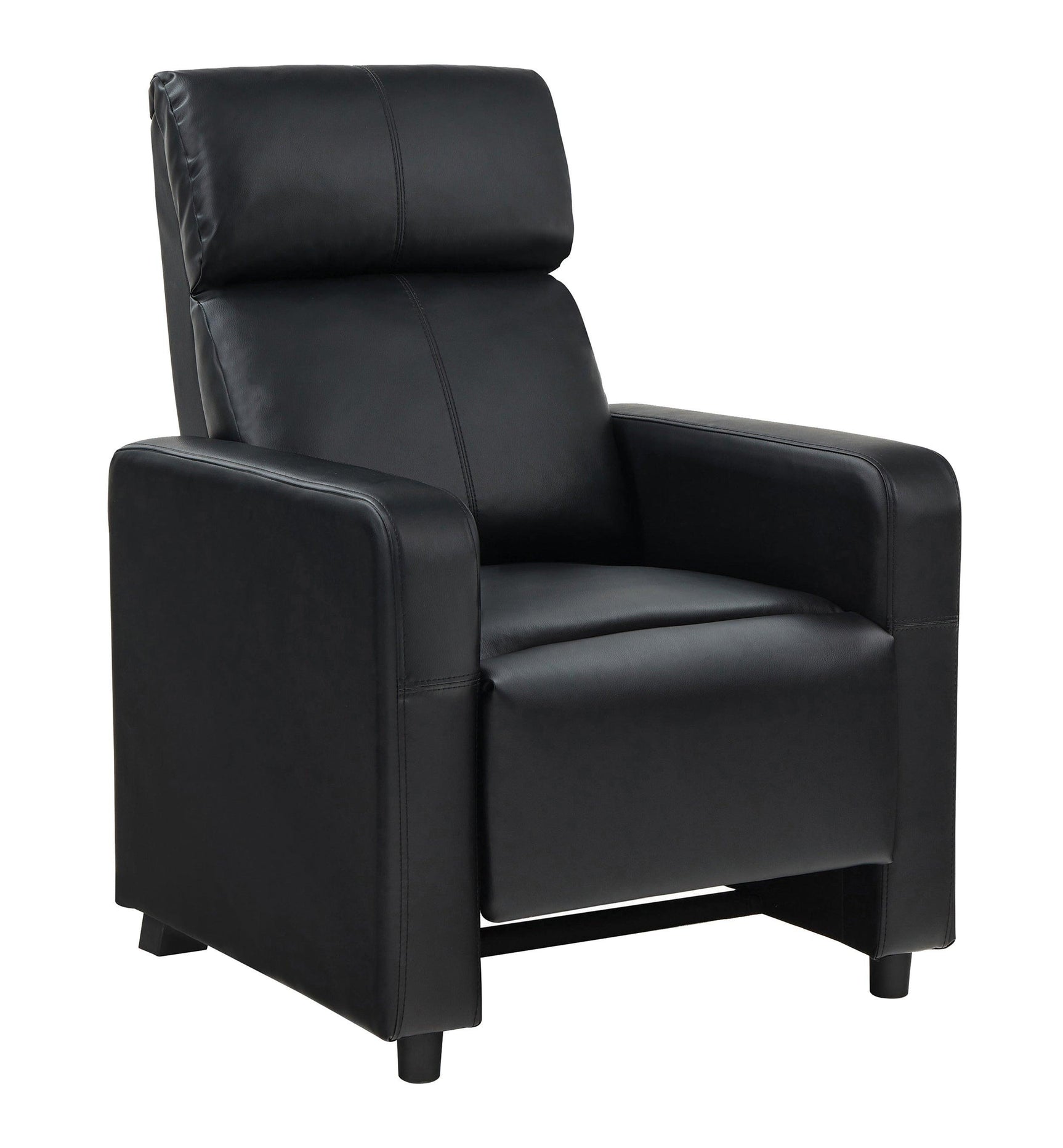 Toohey Home Theater Push Back Recliner Black - Ella Furniture