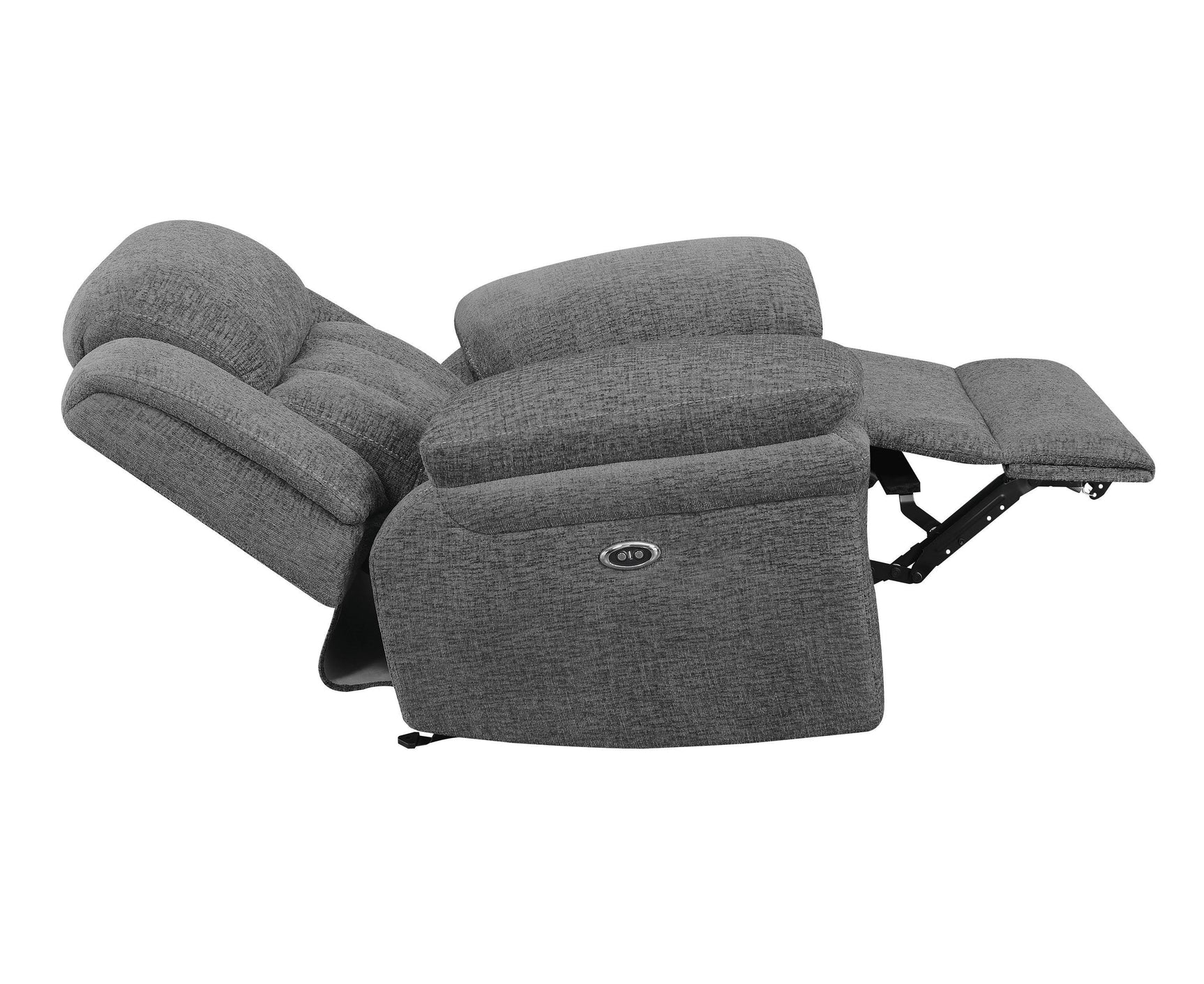 Bahrain Upholstered Glider Recliner Charcoal - Ella Furniture