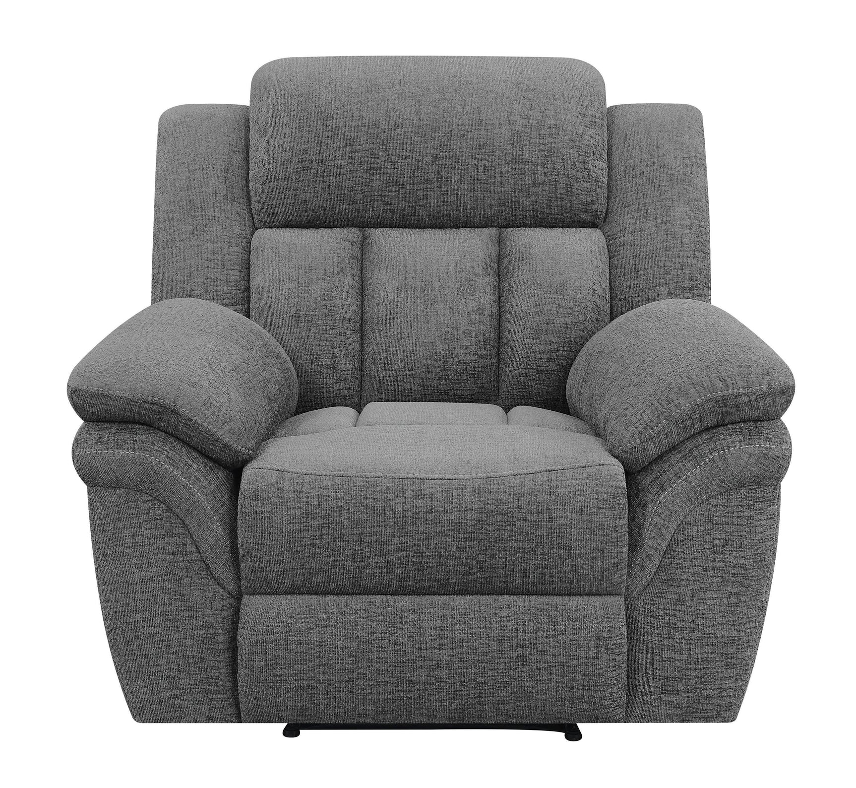 Bahrain Upholstered Glider Recliner Charcoal - Ella Furniture