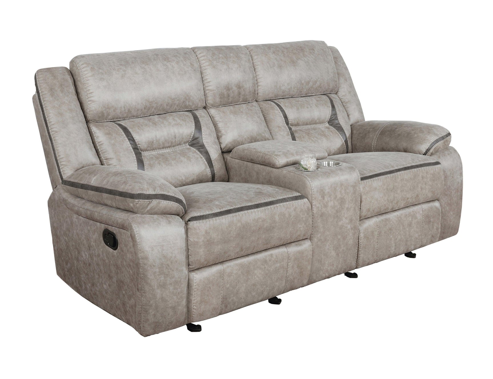 Greer Upholstered Tufted Back Glider Loveseat - Ella Furniture
