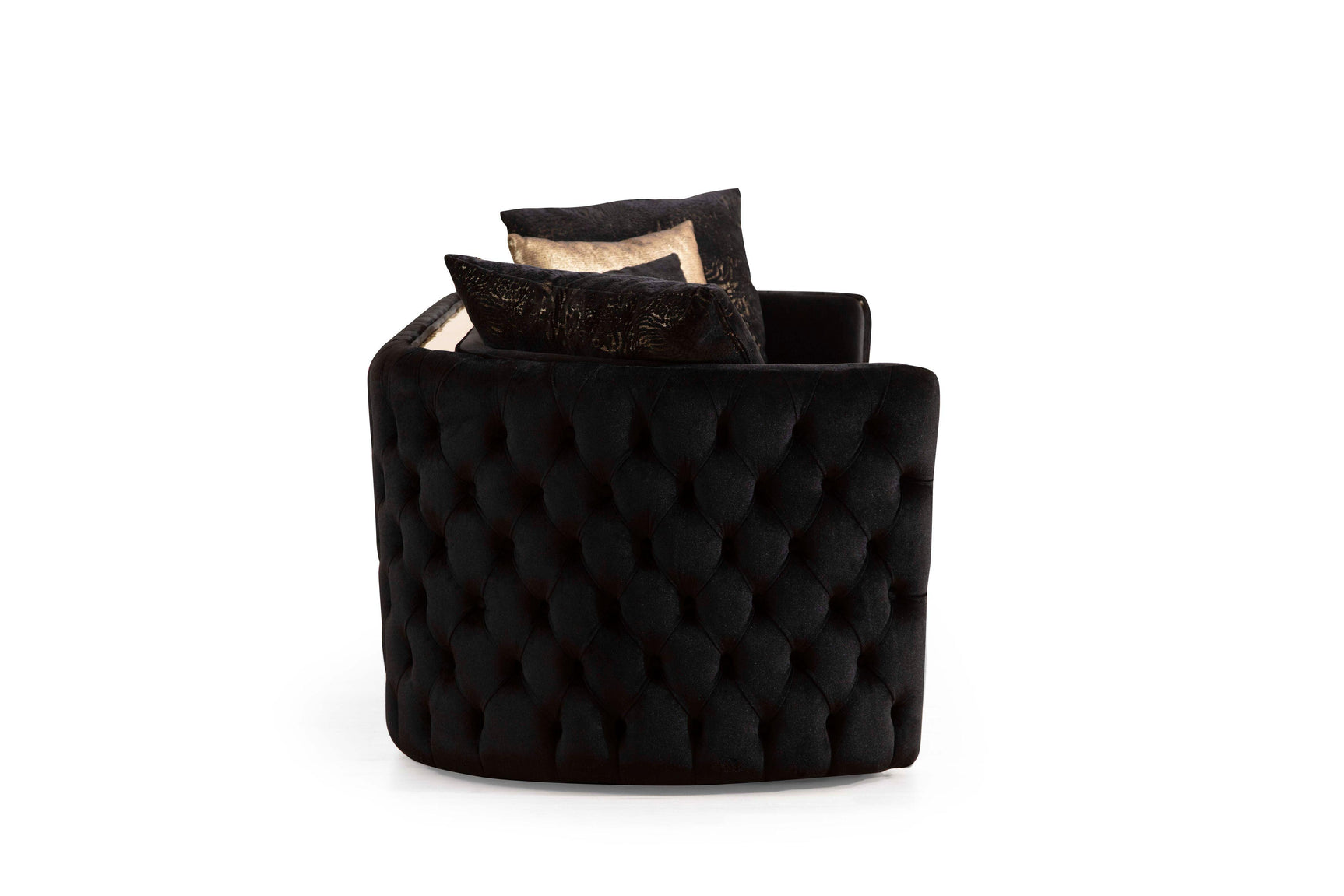 Sofia Black Velvet Sofa & Loveseat - Ella Furniture