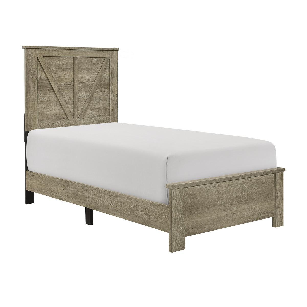 Avenue Rustic Modern Contemporary Wood And Engineered Wood Panel Youth Bedroom Set - Ella Furniture