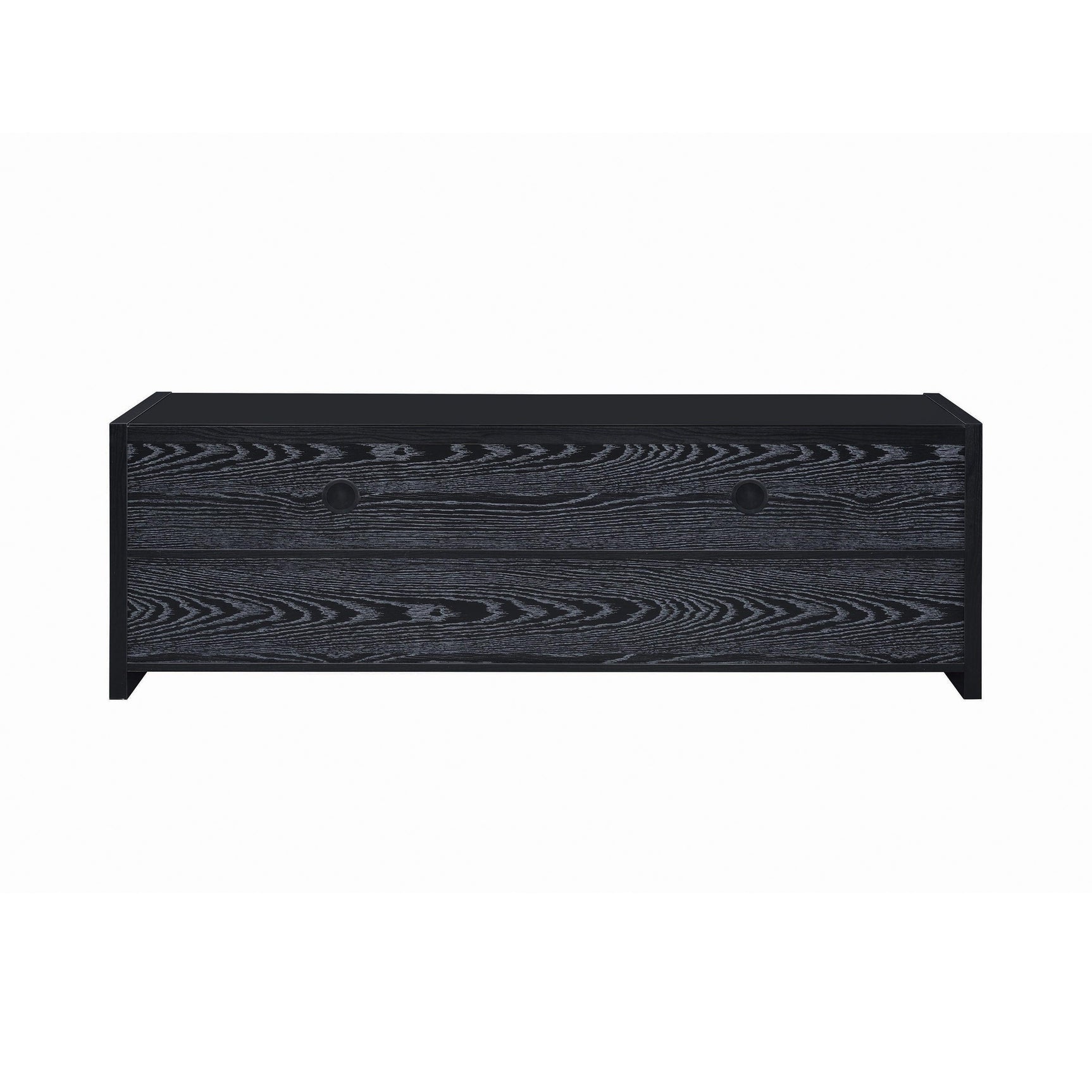 Alton 62″ 3-Drawer Tv Console Black Oak - Ella Furniture