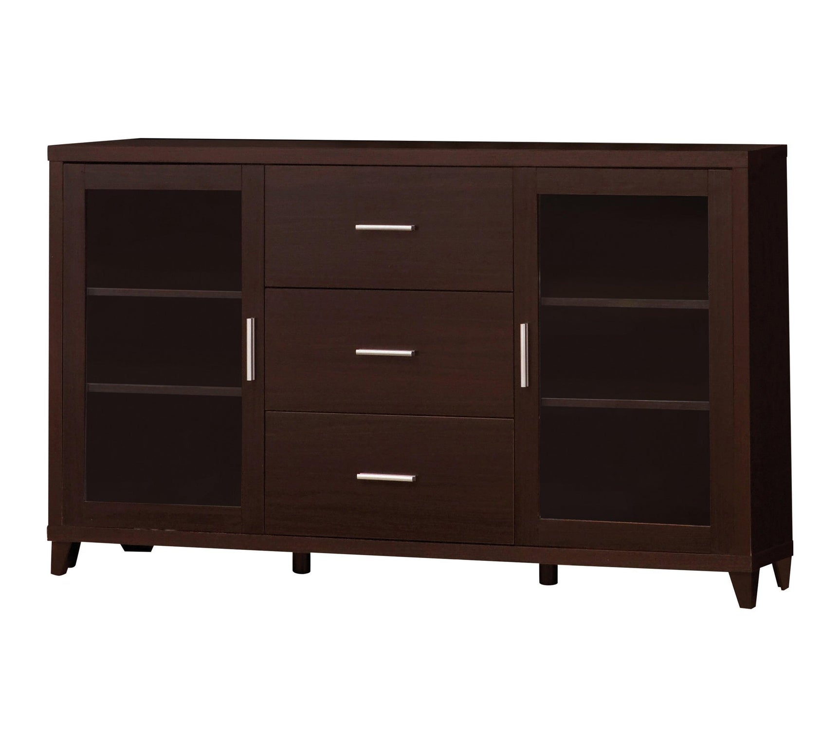 Lewes 2-Door Tv Stand With Adjustable Shelves Cappuccino - Ella Furniture