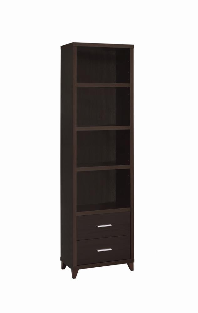 Lewes 2-Drawer Media Tower Cappuccino - Ella Furniture