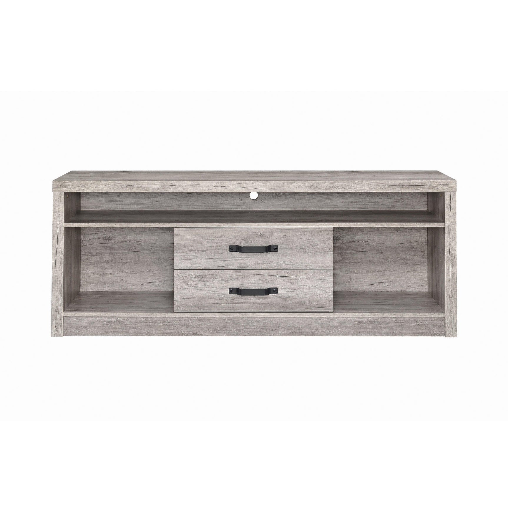 Burke 2-Drawer Tv Console Grey Driftwood - Ella Furniture