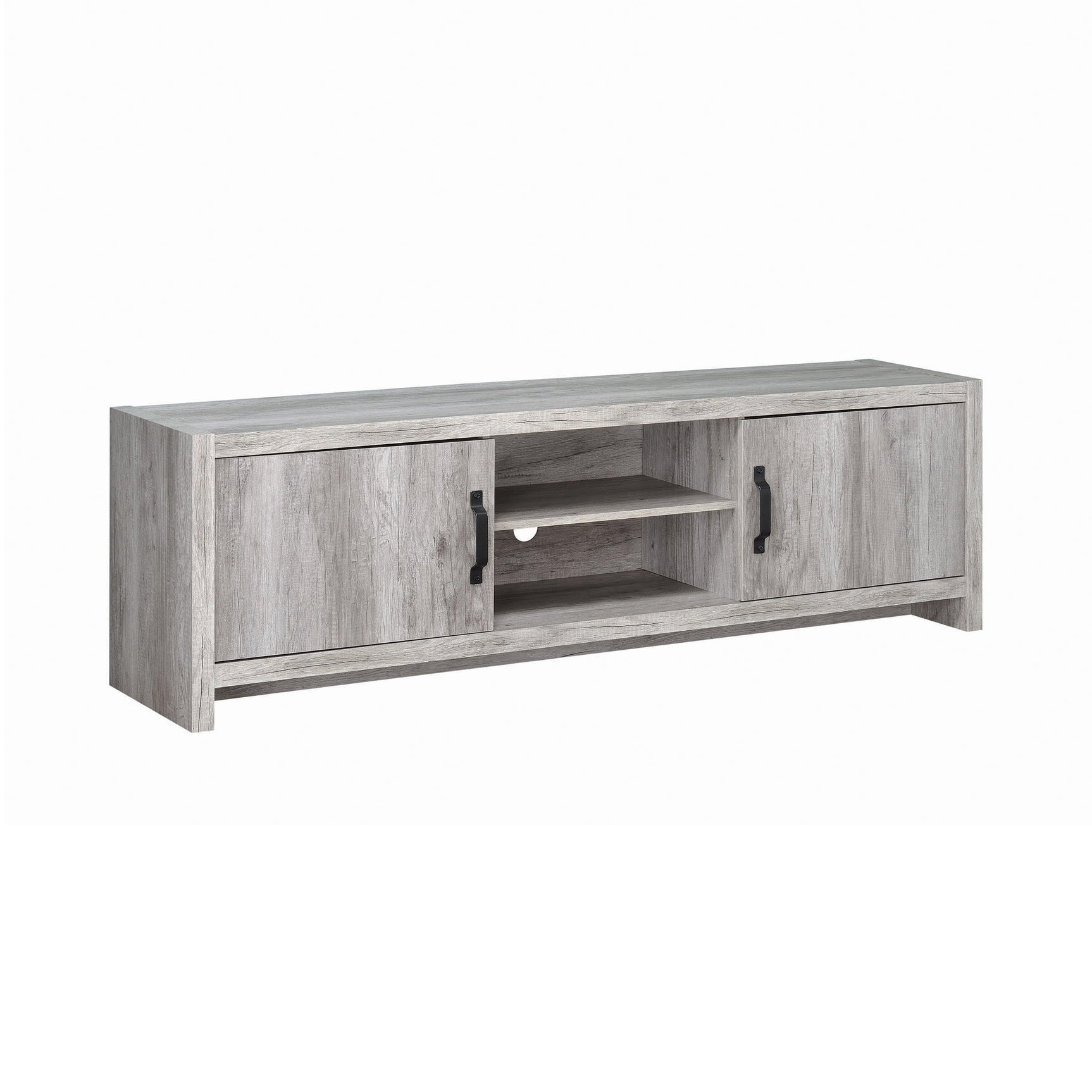 Hays 2-Door Tv Console Grey Driftwood - Ella Furniture