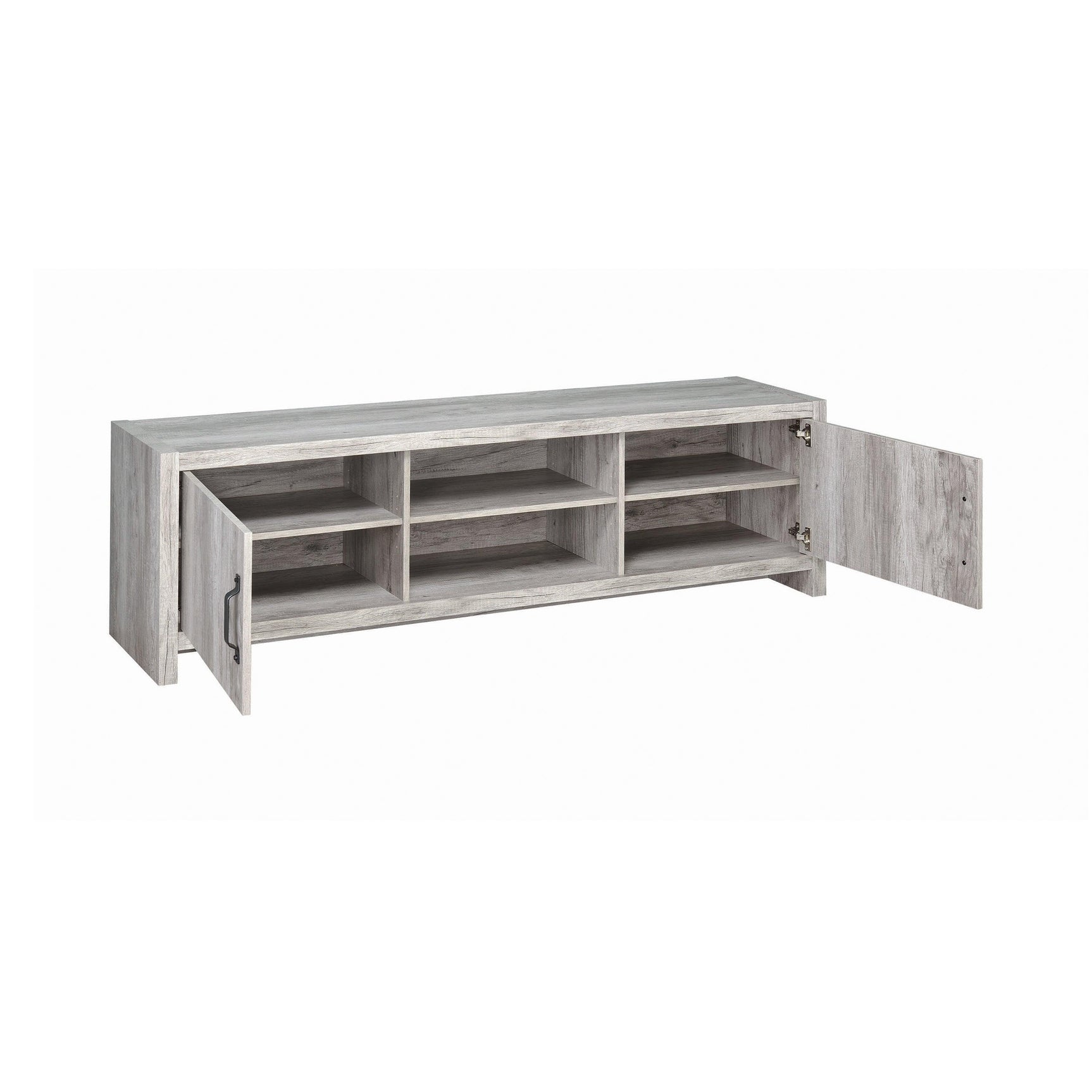 Hays 2-Door Tv Console Grey Driftwood - Ella Furniture