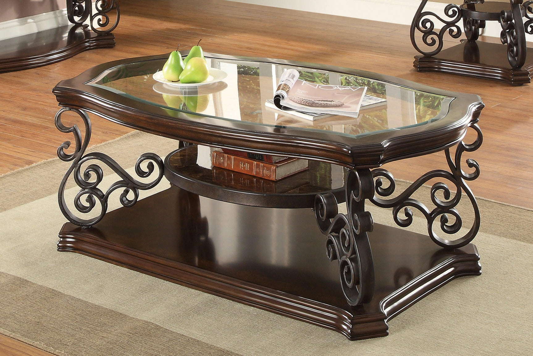 Laney Coffee Table Deep Merlot And Clear - Ella Furniture