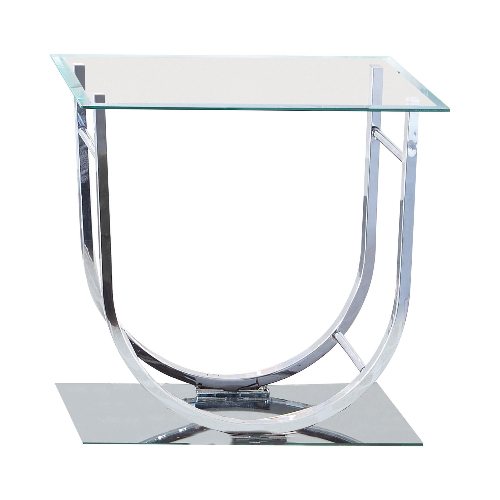 Danville U-shaped End Table Chrome - Ella Furniture
