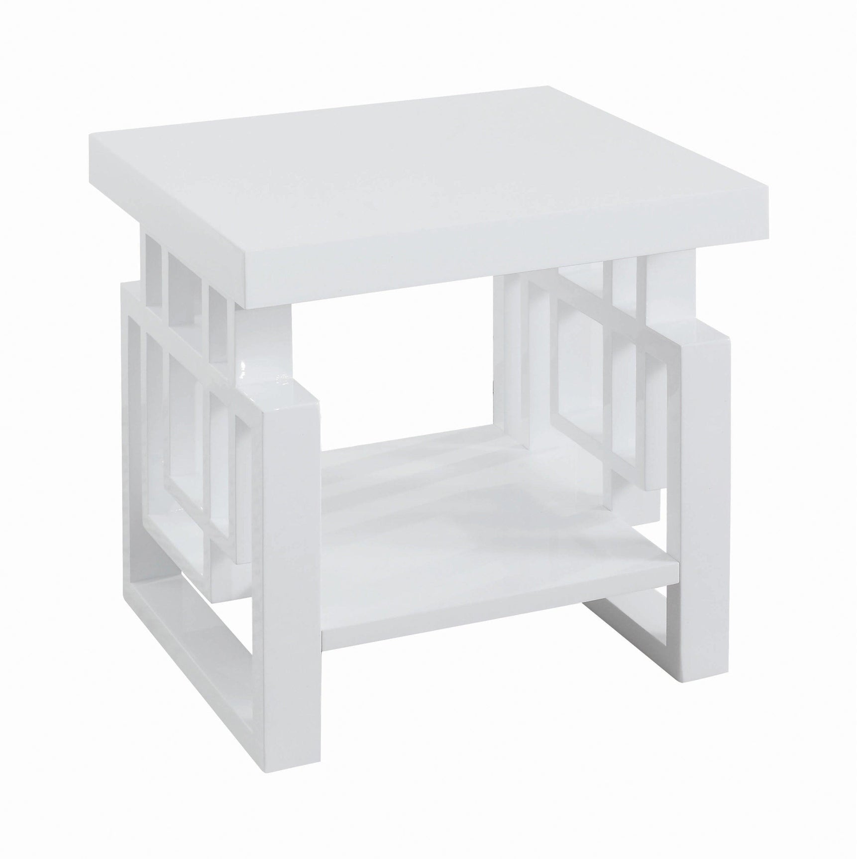 Schmitt Rectangular End Table High Glossy White - Ella Furniture