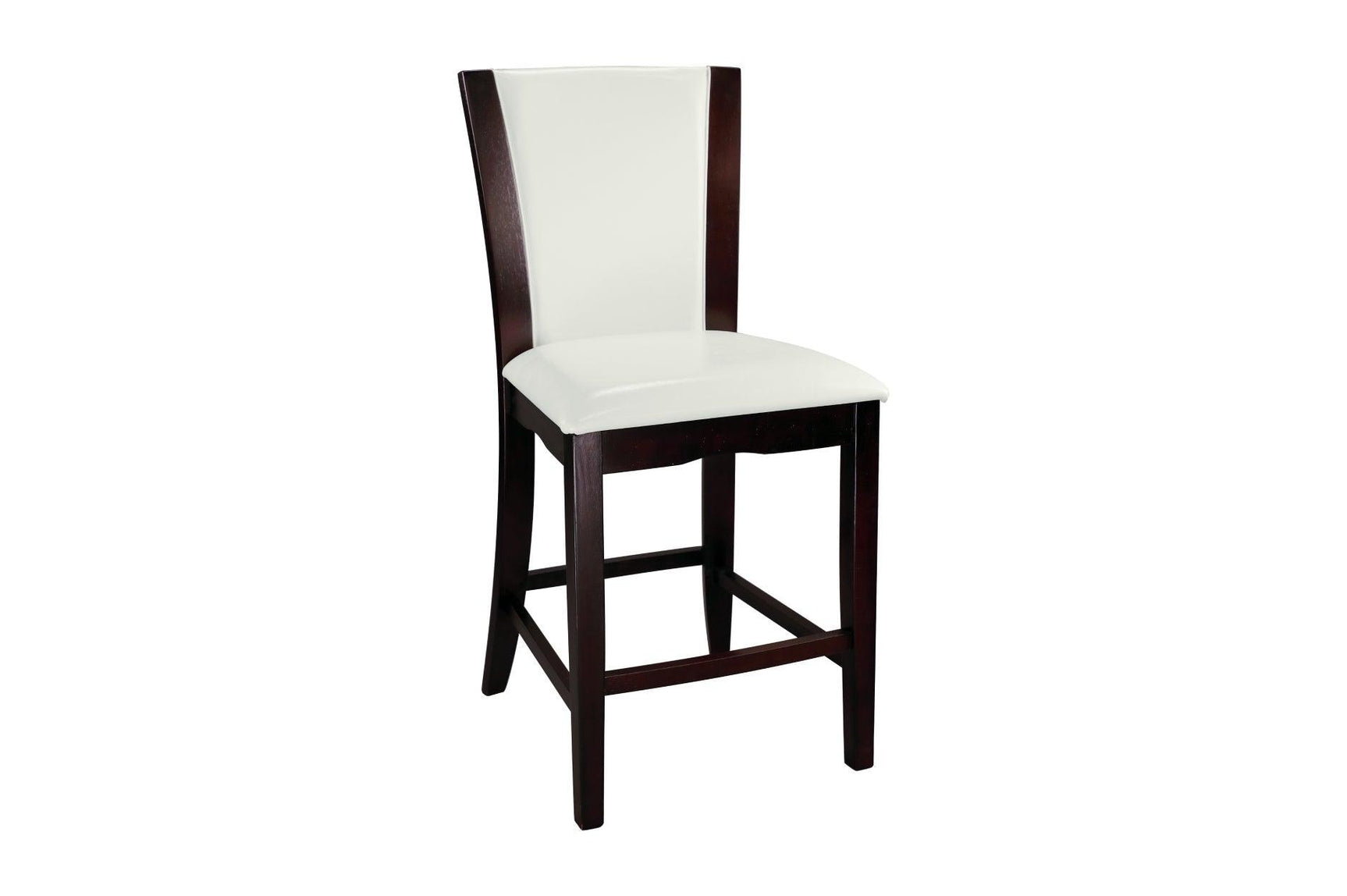 Daisy Espresso Black Solid Wood Faux Leather Seat Glass Top Square Counter Height Dining Room Set - Ella Furniture