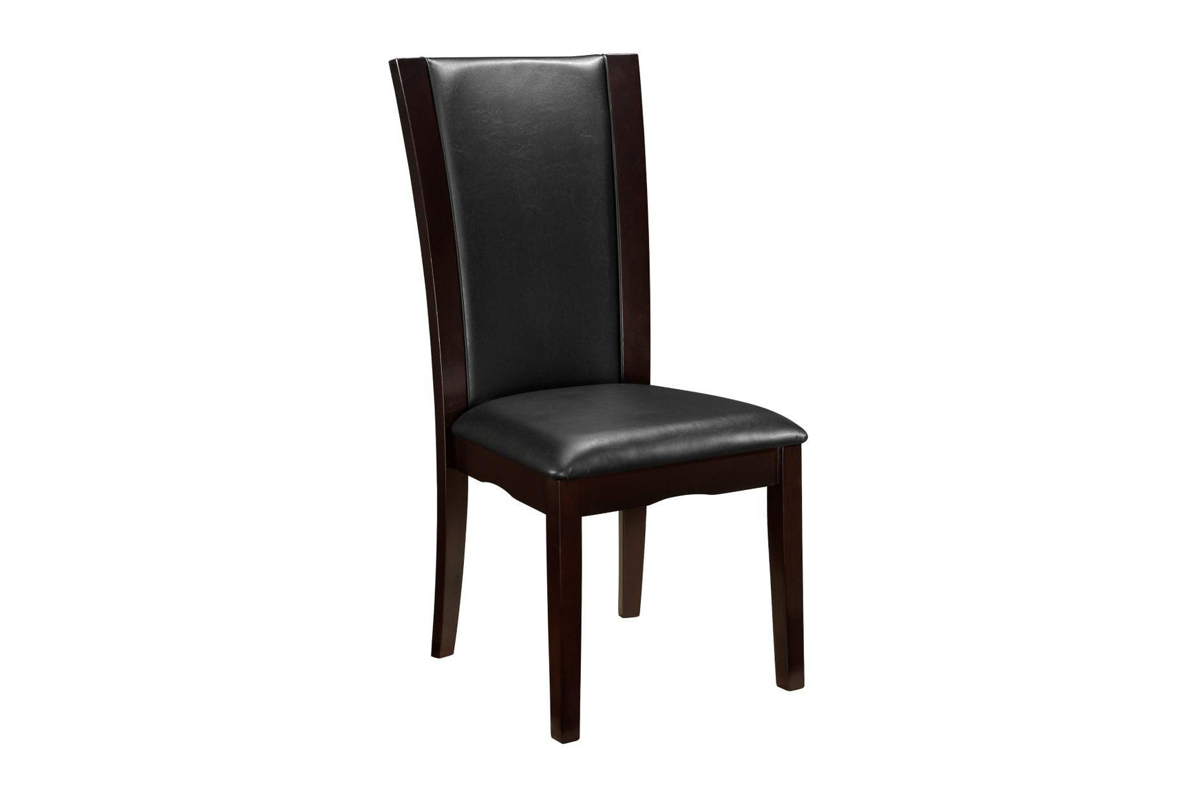 Daisy Espresso Black Solid Wood Faux Leather Seat Glass Top Counter Height Dining Room Set - Ella Furniture