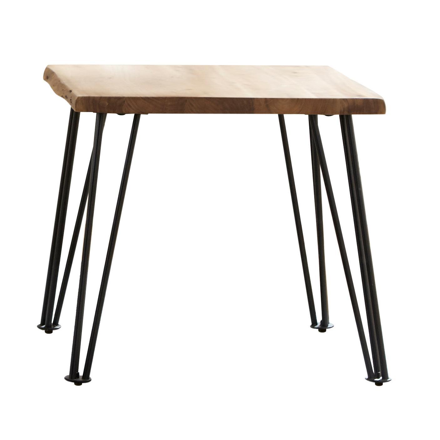 Zander End Table With Hairpin Leg Natural And Matte Black - Ella Furniture