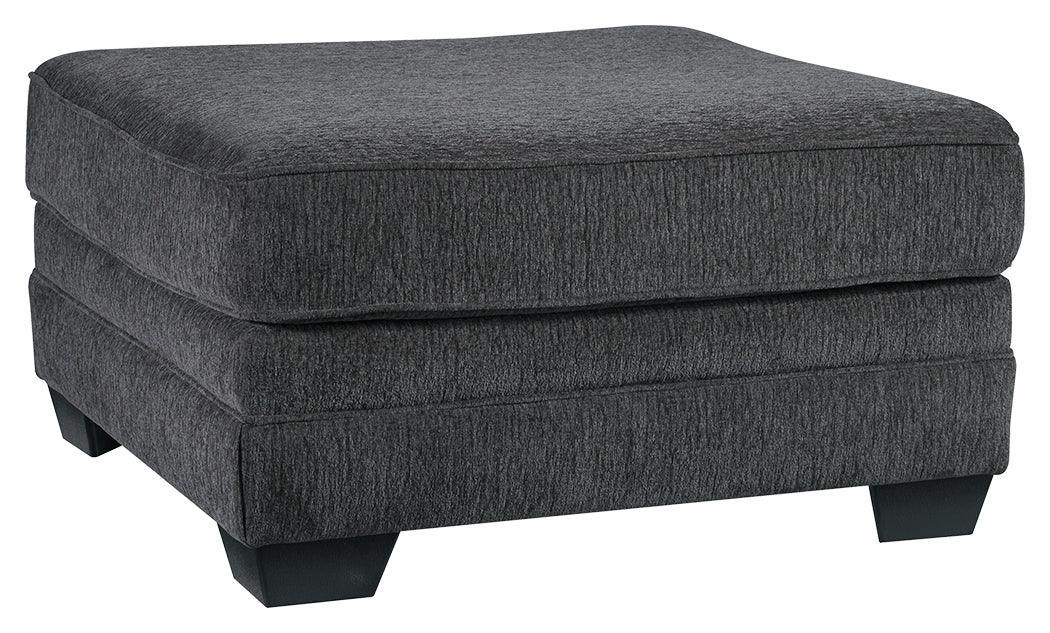 Contemporary oversized ottoman with soft chenille fabric