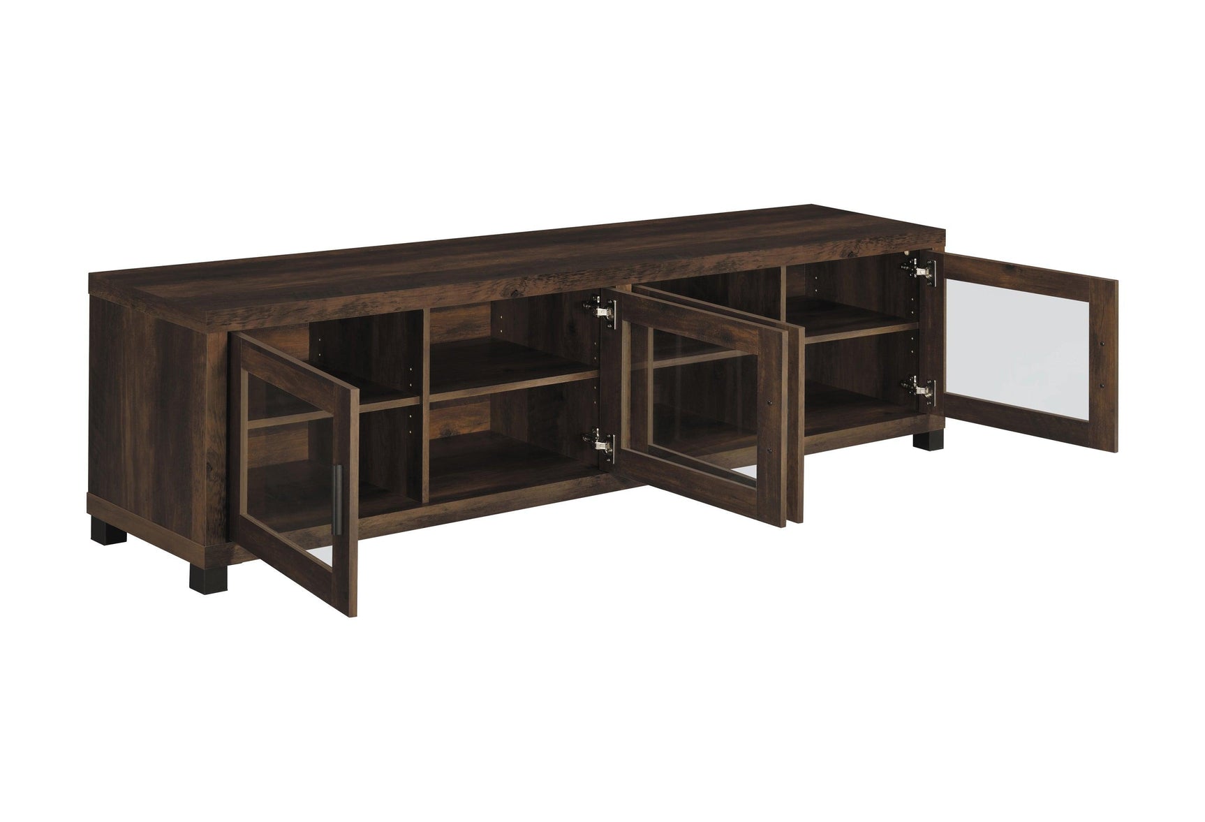 Sachin Rectangular Tv Console With Glass Doors 736293 - Ella Furniture