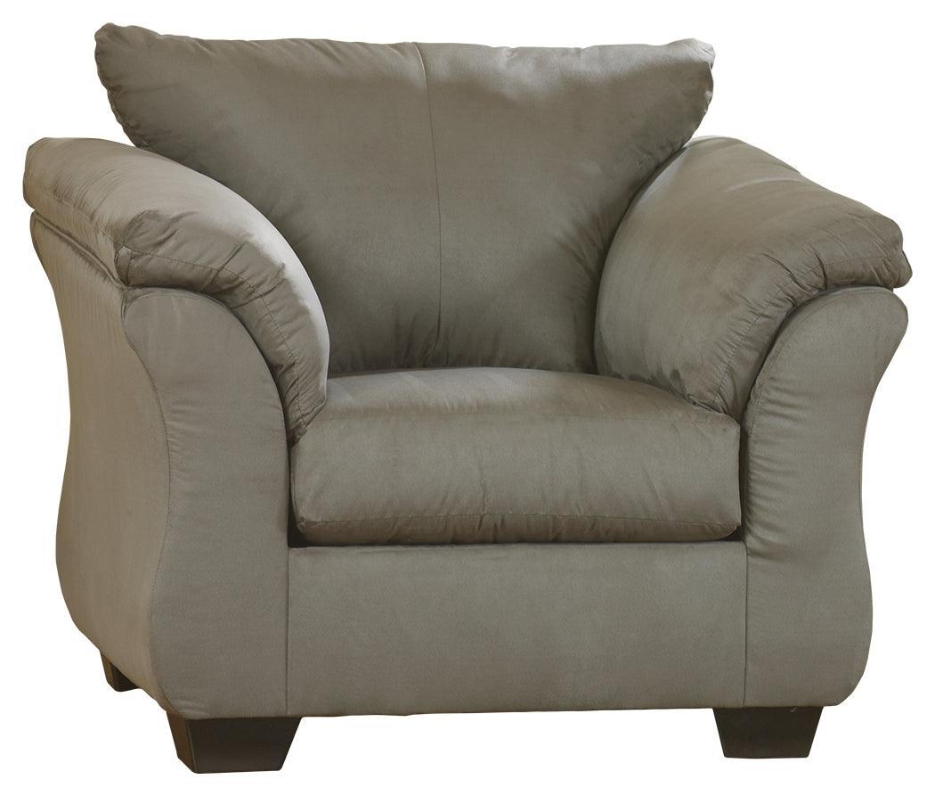 Darcy Cobblestone Microfiber Chair - Ella Furniture