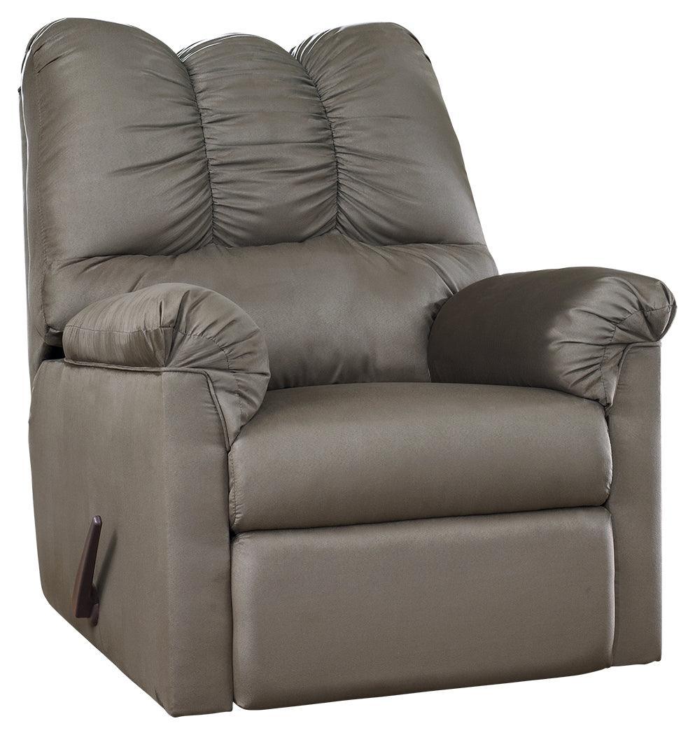 Darcy Cobblestone Microfiber Recliner - Ella Furniture