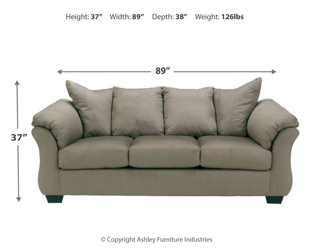 Darcy Cobblestone Microfiber Sofa - Ella Furniture