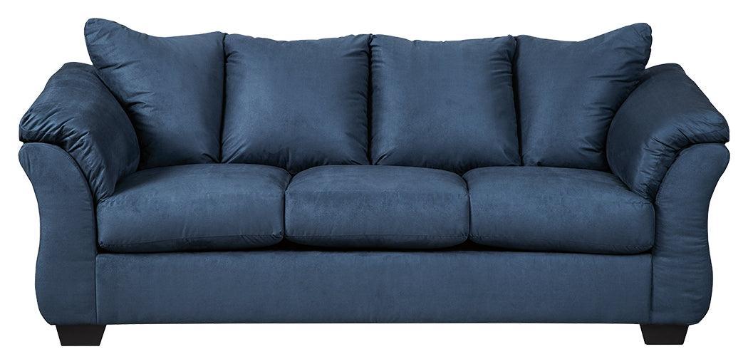Darcy Blue Microfiber Sofa - Ella Furniture