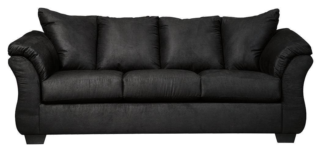 Darcy Black Microfiber Sofa - Ella Furniture