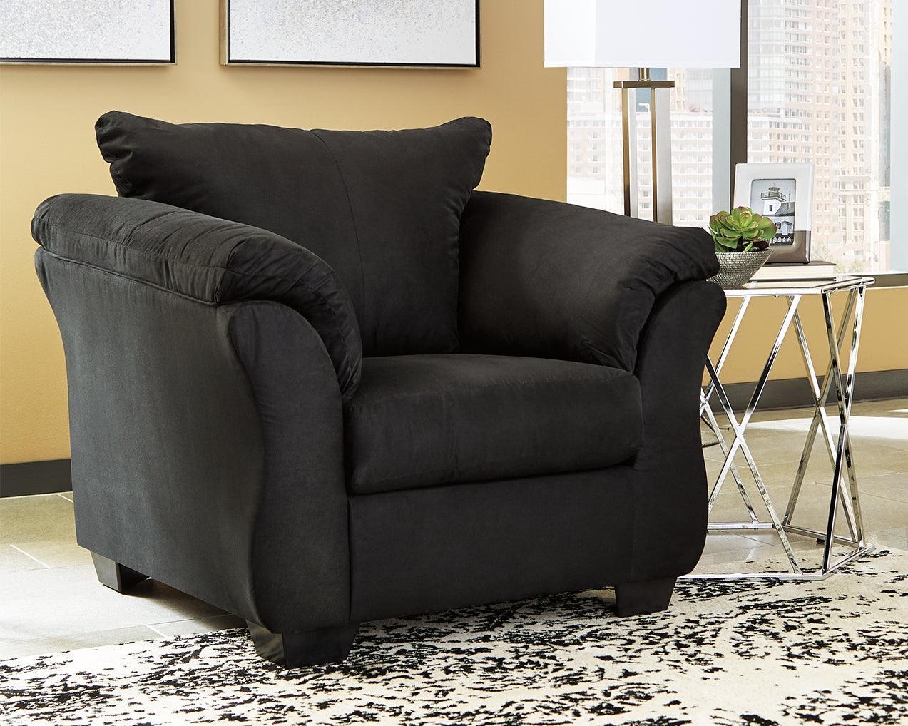 Darcy Black Microfiber Chair - Ella Furniture