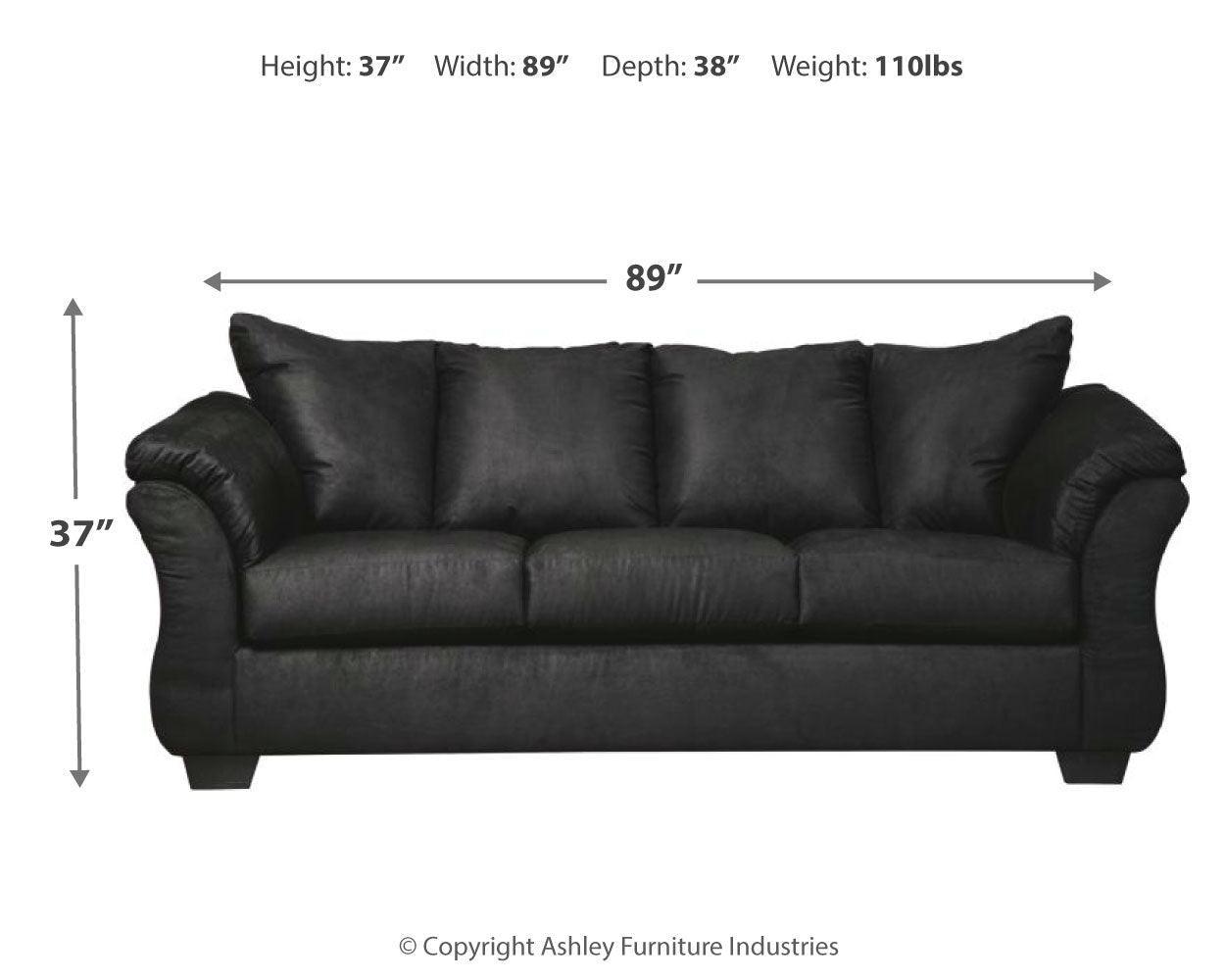 Darcy Black Microfiber Sofa - Ella Furniture