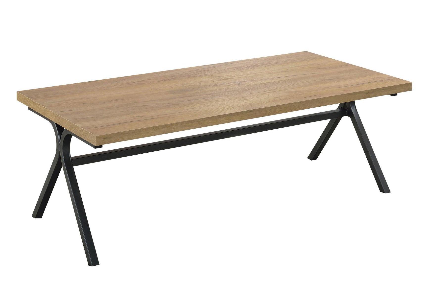 Colmar 3-Piece Trestle Occasional Table Set Golden Oak And Gunmetal - Ella Furniture