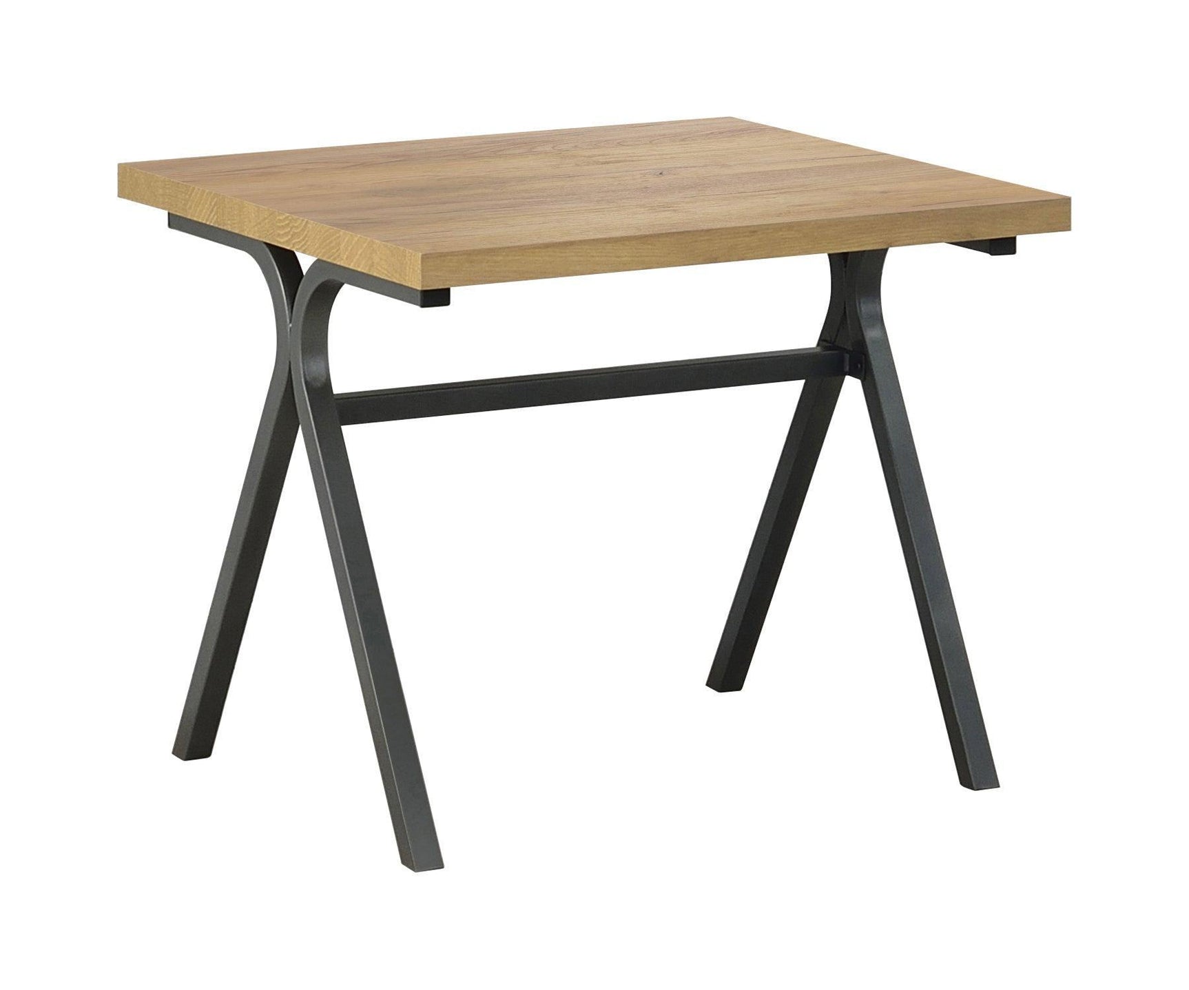 Colmar 3-Piece Trestle Occasional Table Set Golden Oak And Gunmetal - Ella Furniture