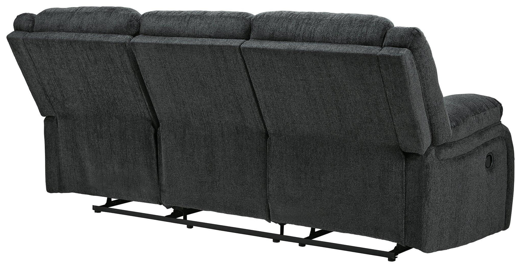 Draycoll Slate Chenille Reclining Sofa - Ella Furniture