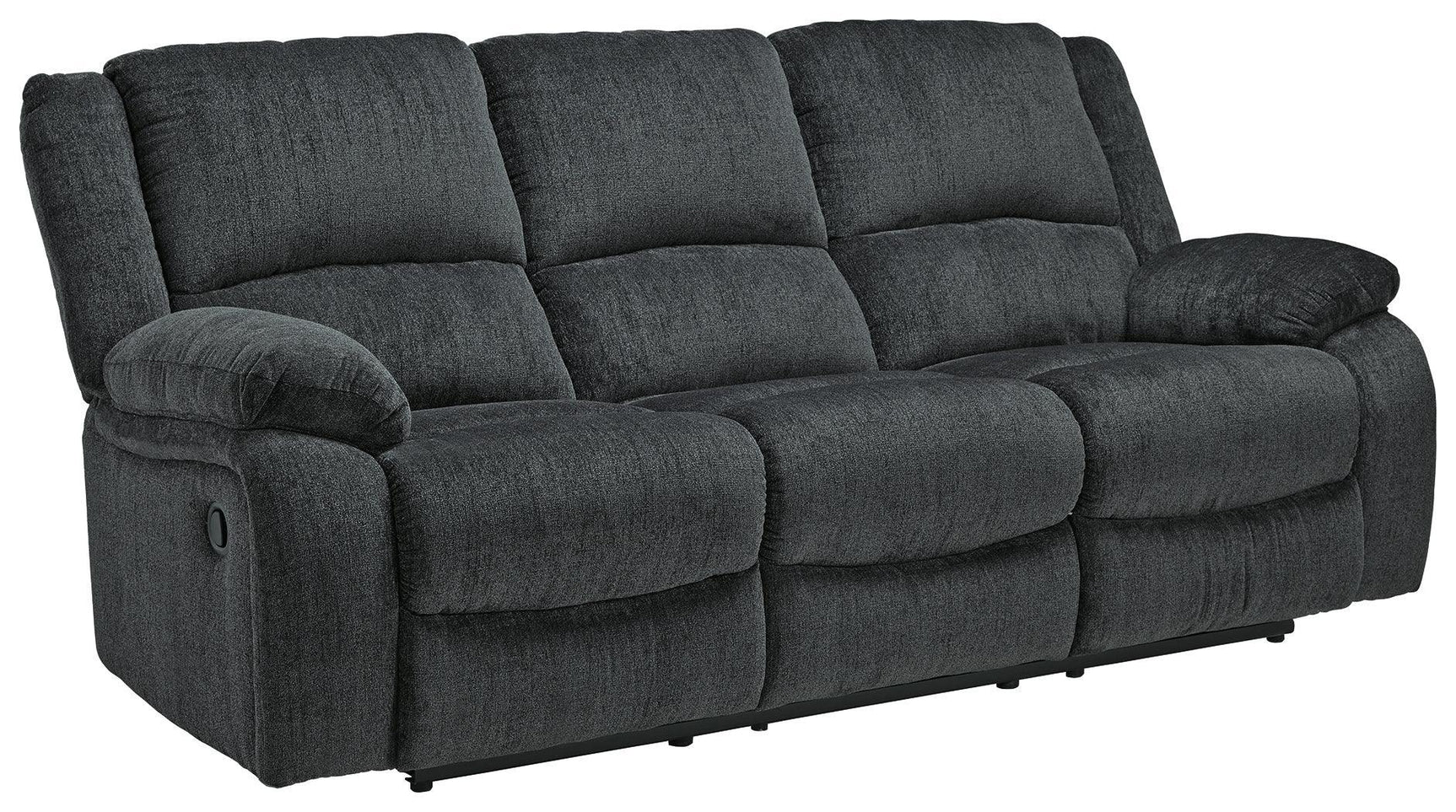 Draycoll Slate Chenille Reclining Sofa - Ella Furniture