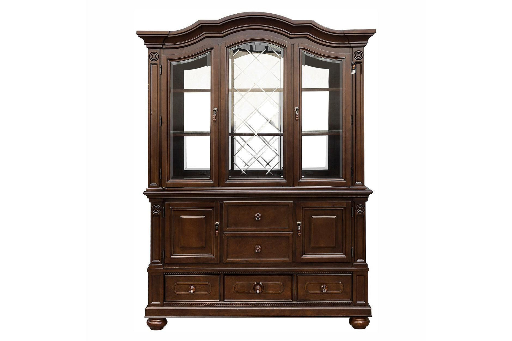 Lordsburg Brown Cherry Solid Wood Faux Leather Upholstered Seat Rectangular Dining Room Set - Ella Furniture
