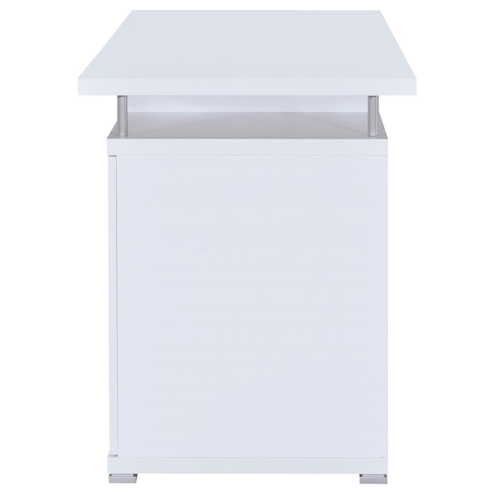 Tracy White And Silver Office Desk 800108 - Ella Furniture
