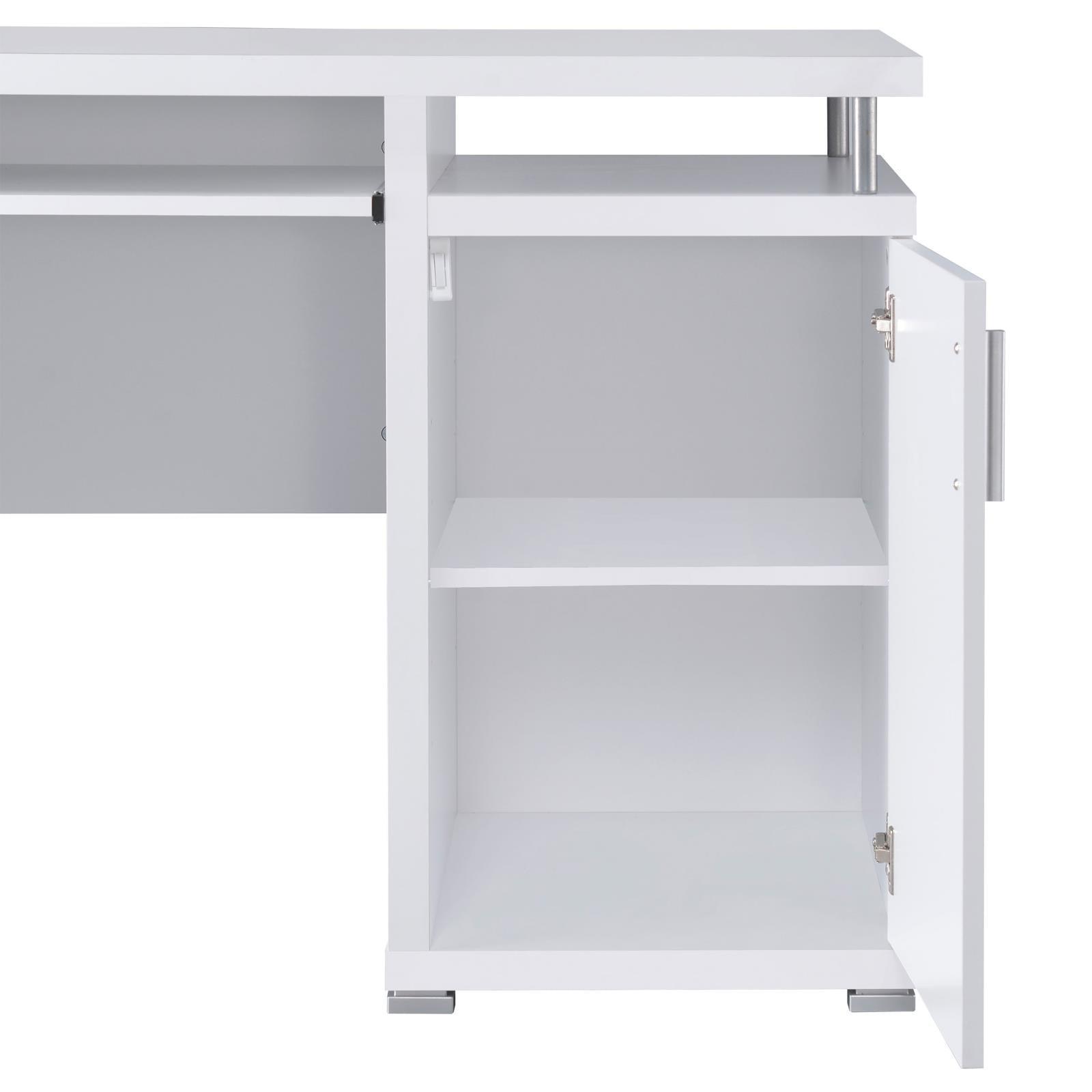 Tracy White And Silver Office Desk 800108 - Ella Furniture