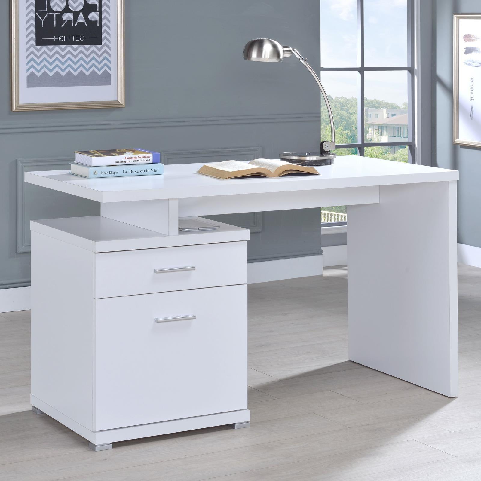 Irving White Office Desk - Ella Furniture