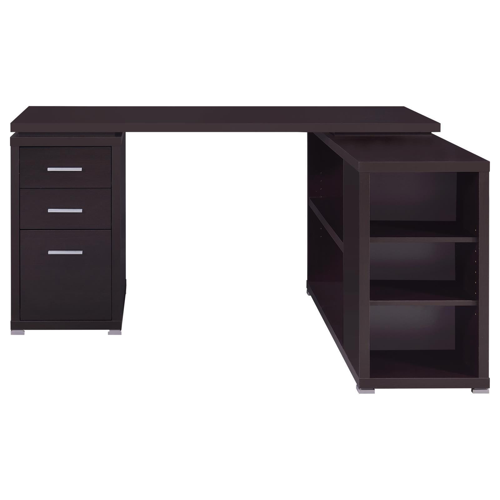 Yvette Warm Cappucino L-shape Office Desk - Ella Furniture