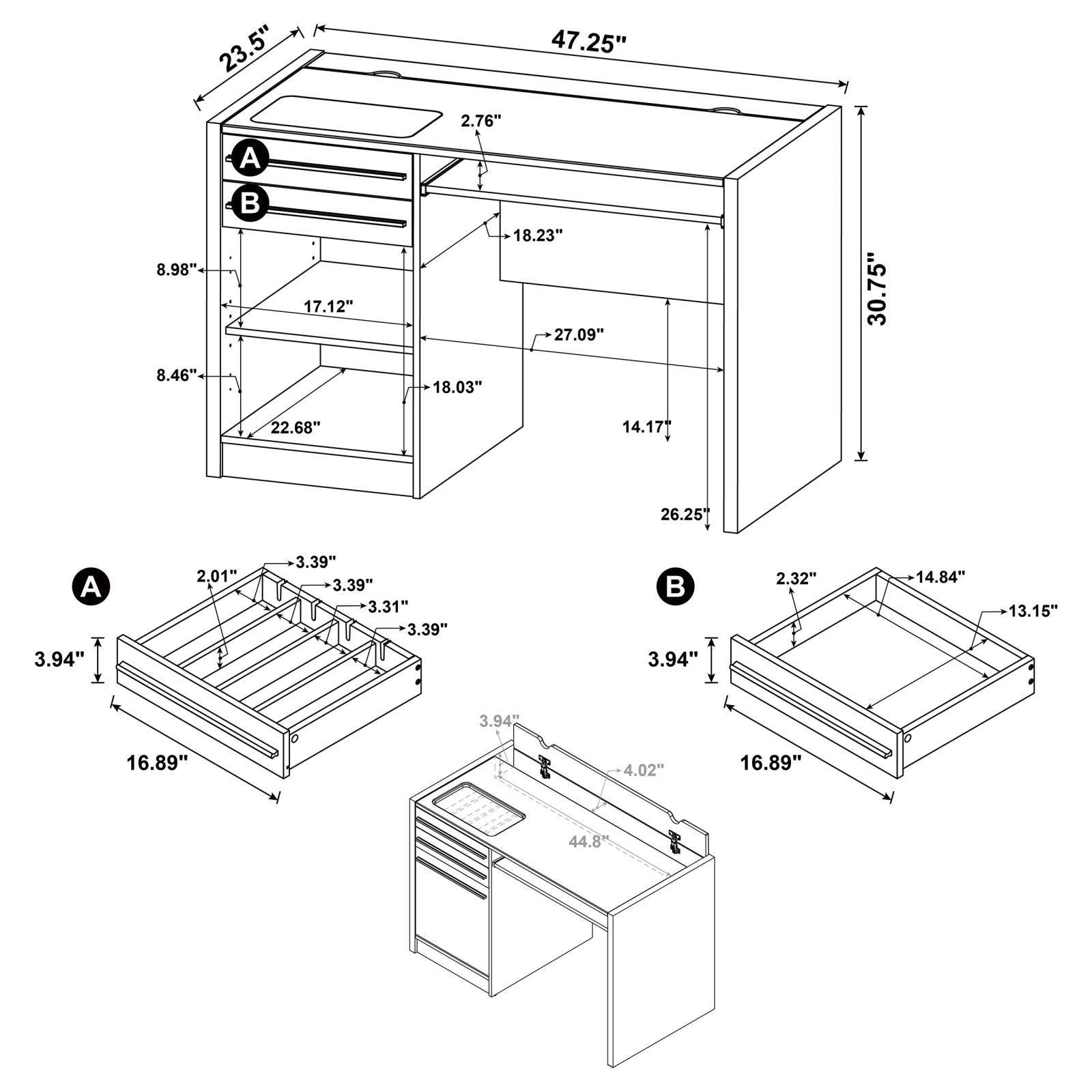 Halston Deep Cappucino Desk Connect-it Desk - Ella Furniture