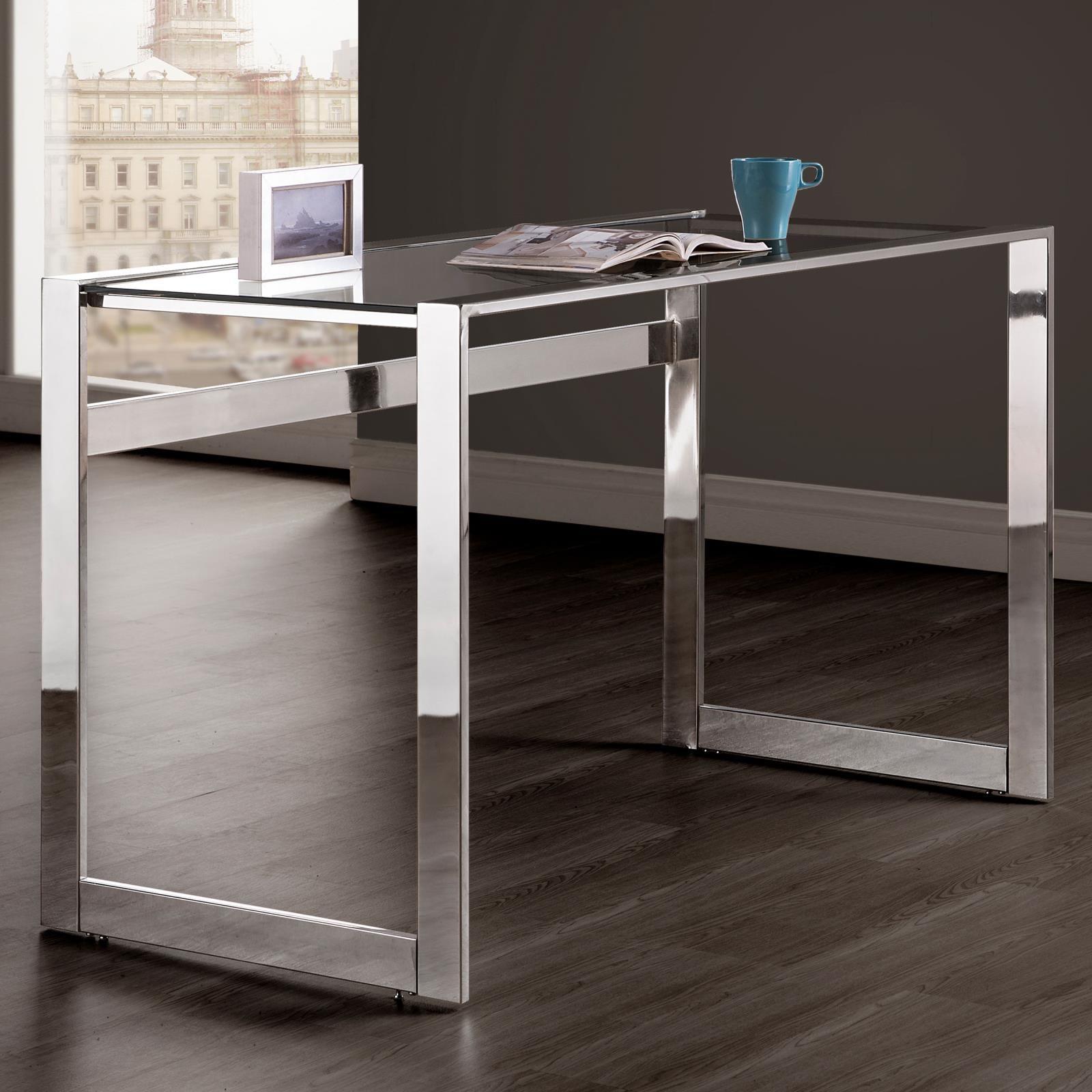 Hartford Chrome Writing Desk - Ella Furniture