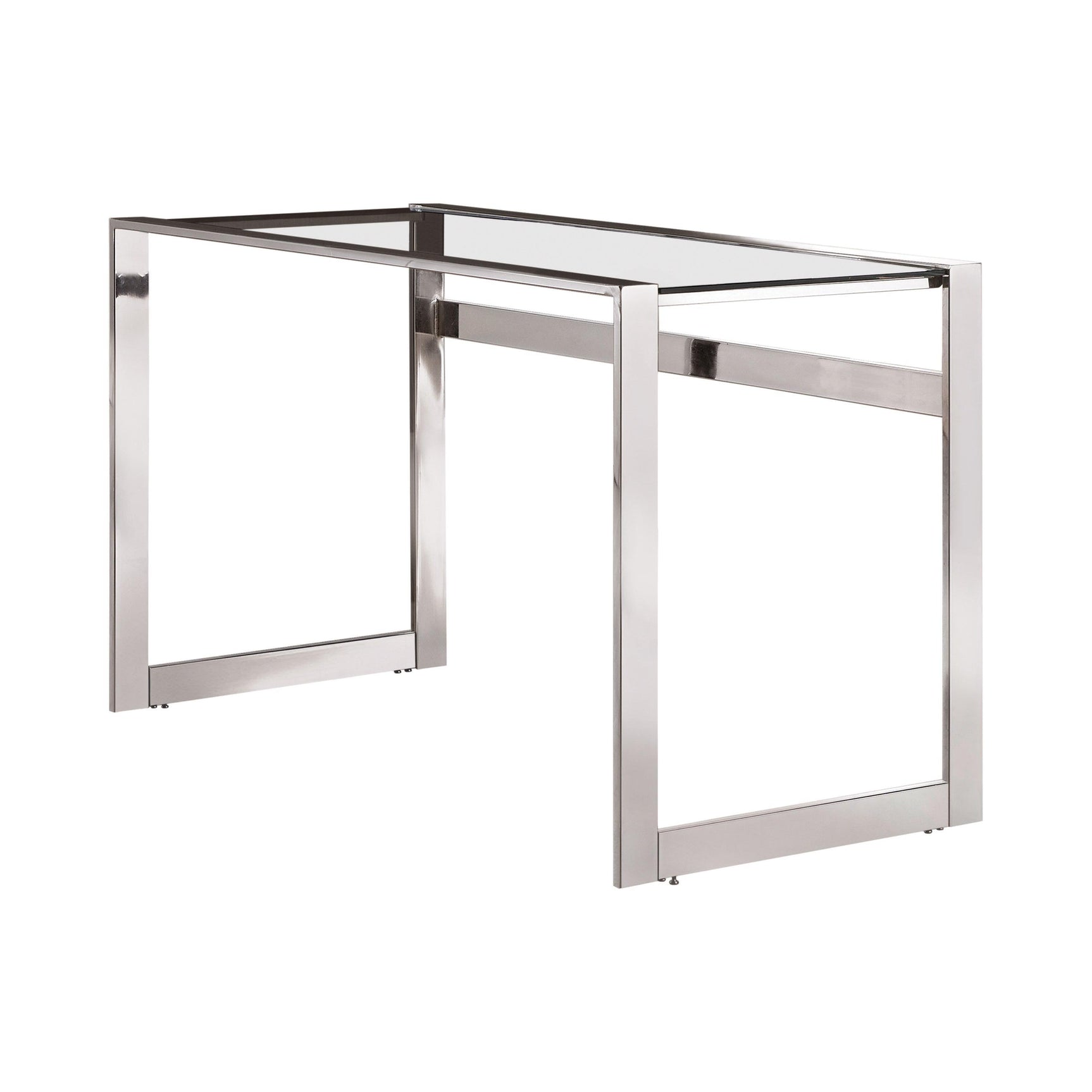 Hartford Glass Shelf Bookcase Chrome - Ella Furniture