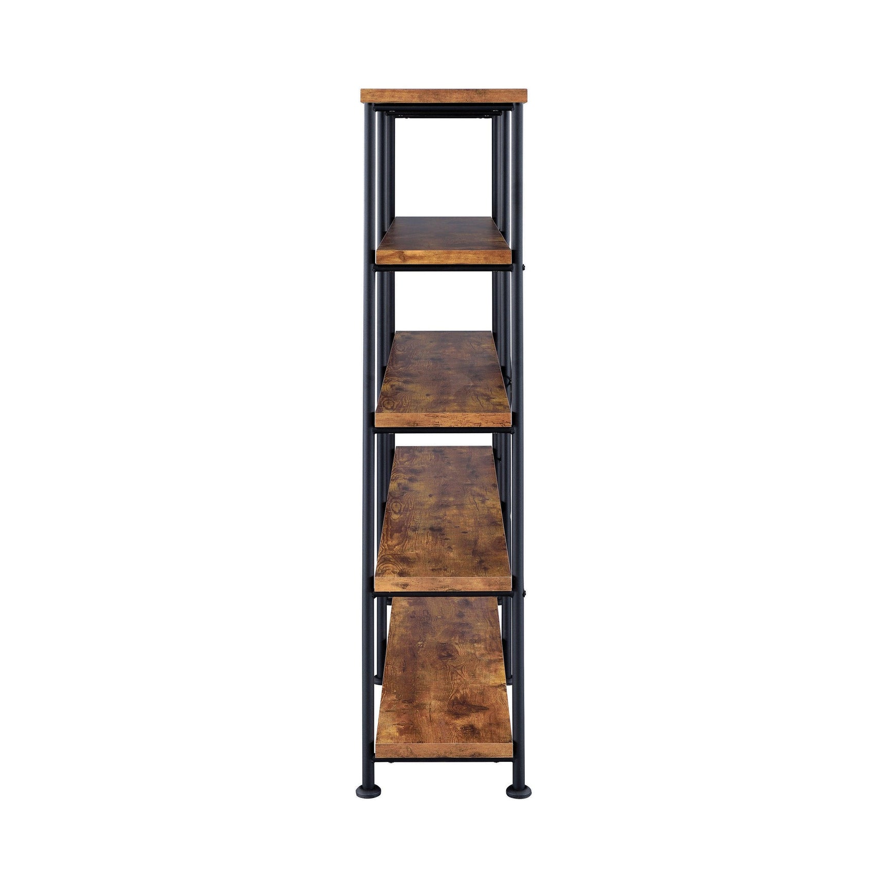 Analiese 4-Shelf Open Bookcase Antique Nutmeg - Ella Furniture