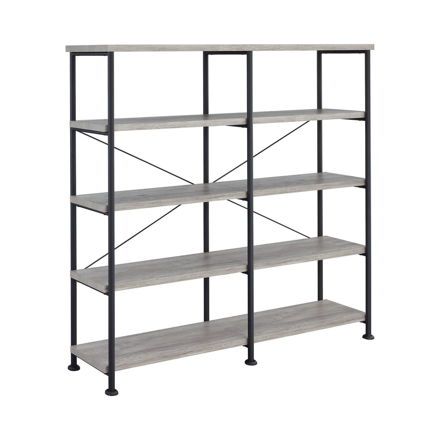 Analiese 4-Shelf Open Bookcase Grey Driftwood - Ella Furniture