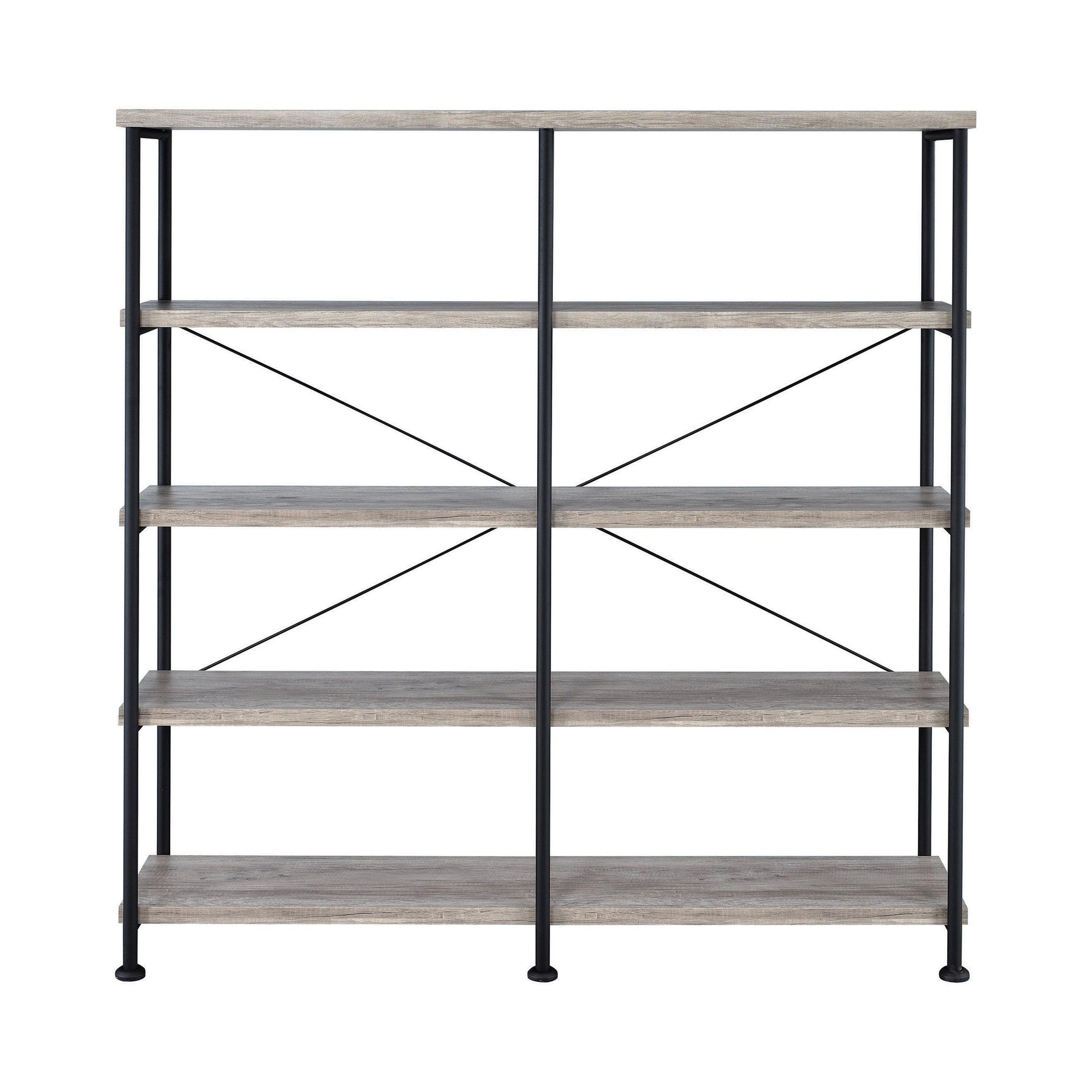 Analiese 4-Shelf Open Bookcase Grey Driftwood - Ella Furniture
